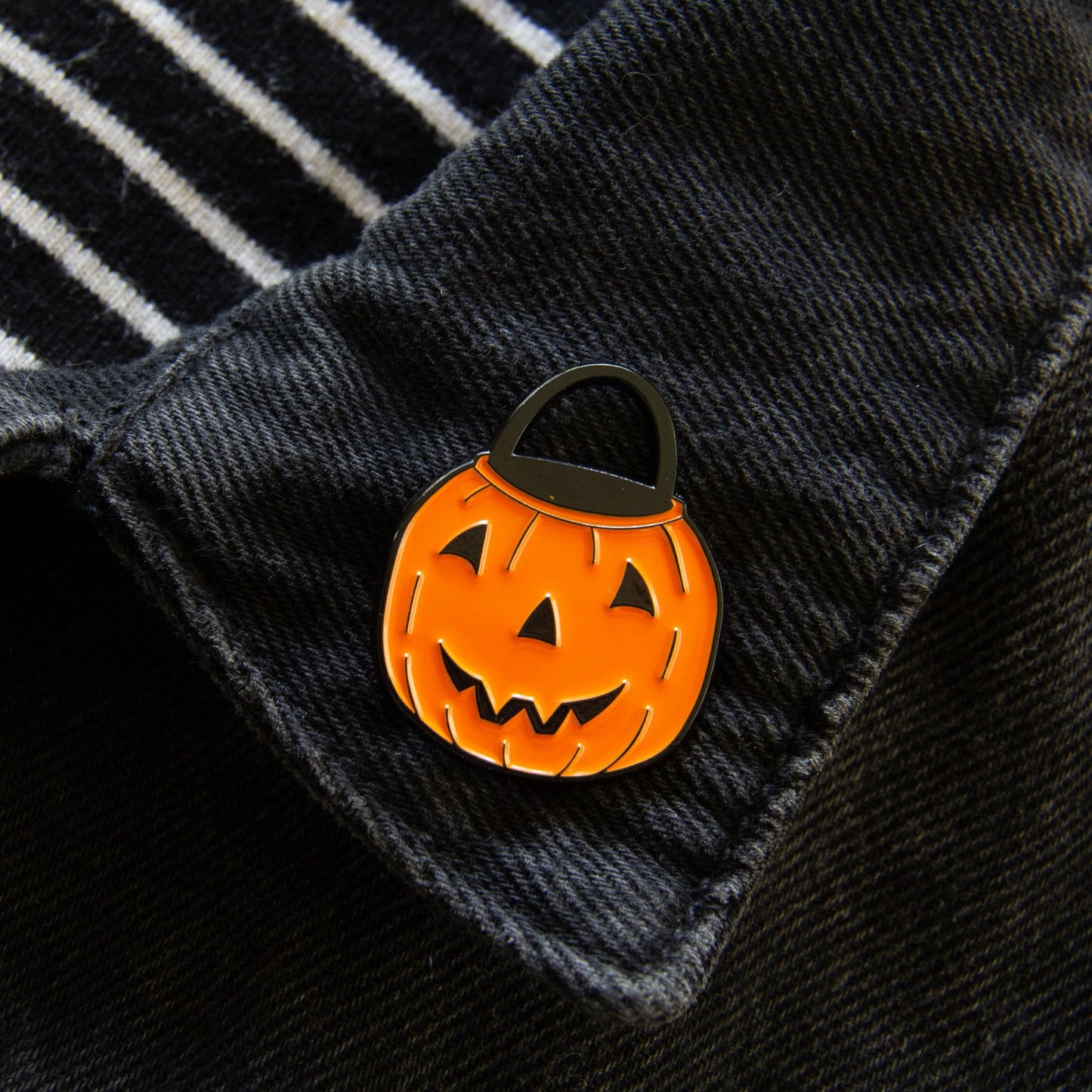 Pumpkin Bucket Enamel Pin