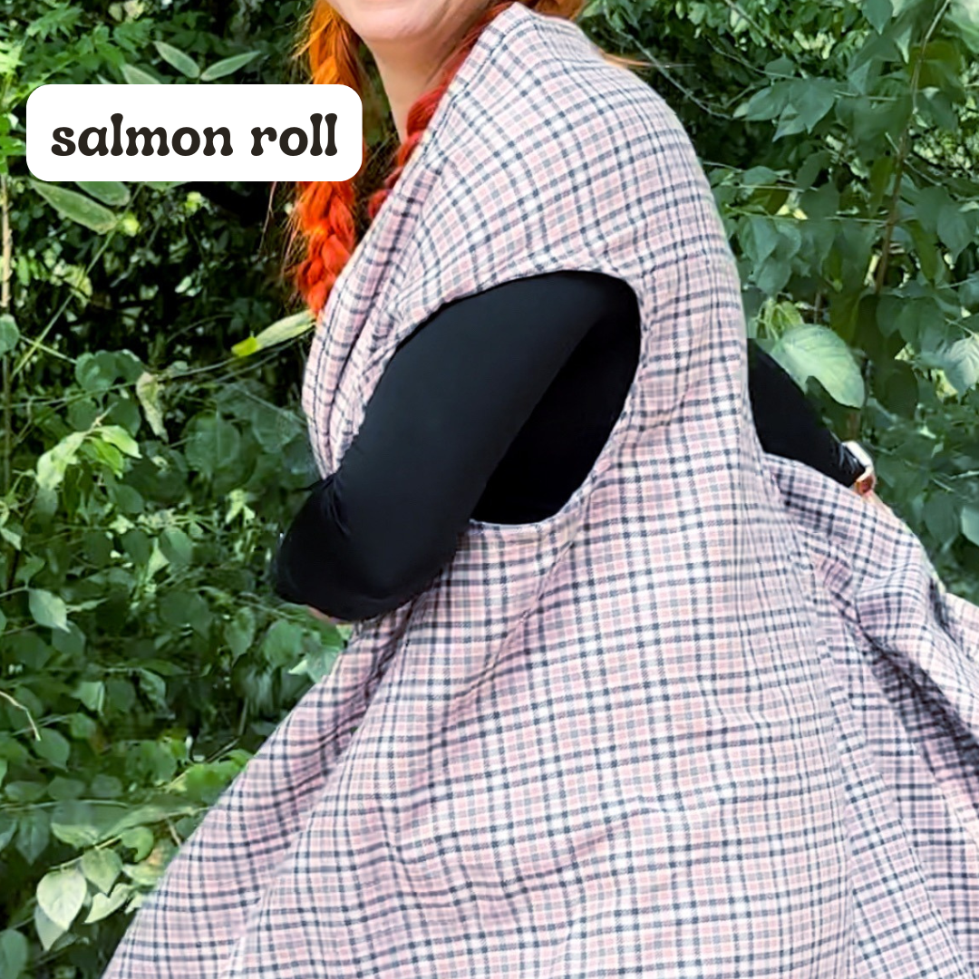 Size B With Sleeves Fall Flannel Cape Vests 2024