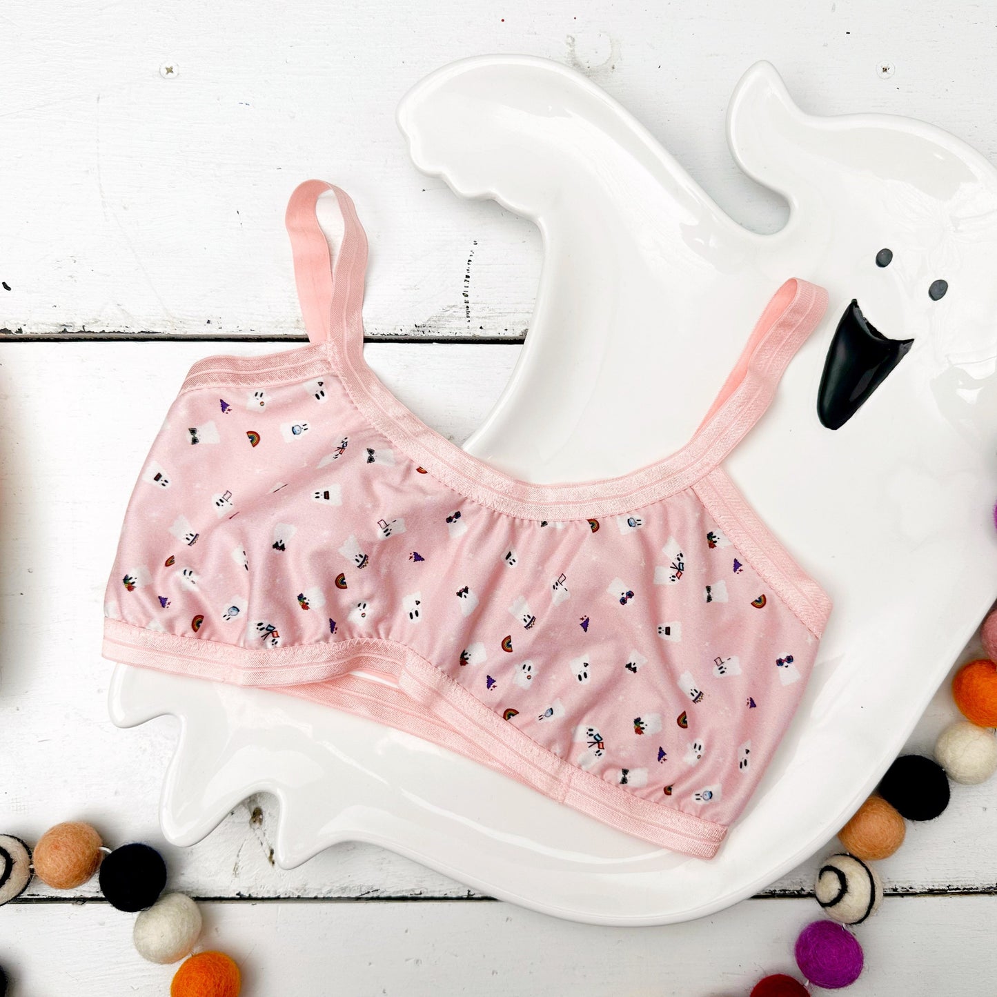 LG-Boo-TQ+ Rainbow Ghost Bandeau Bralette