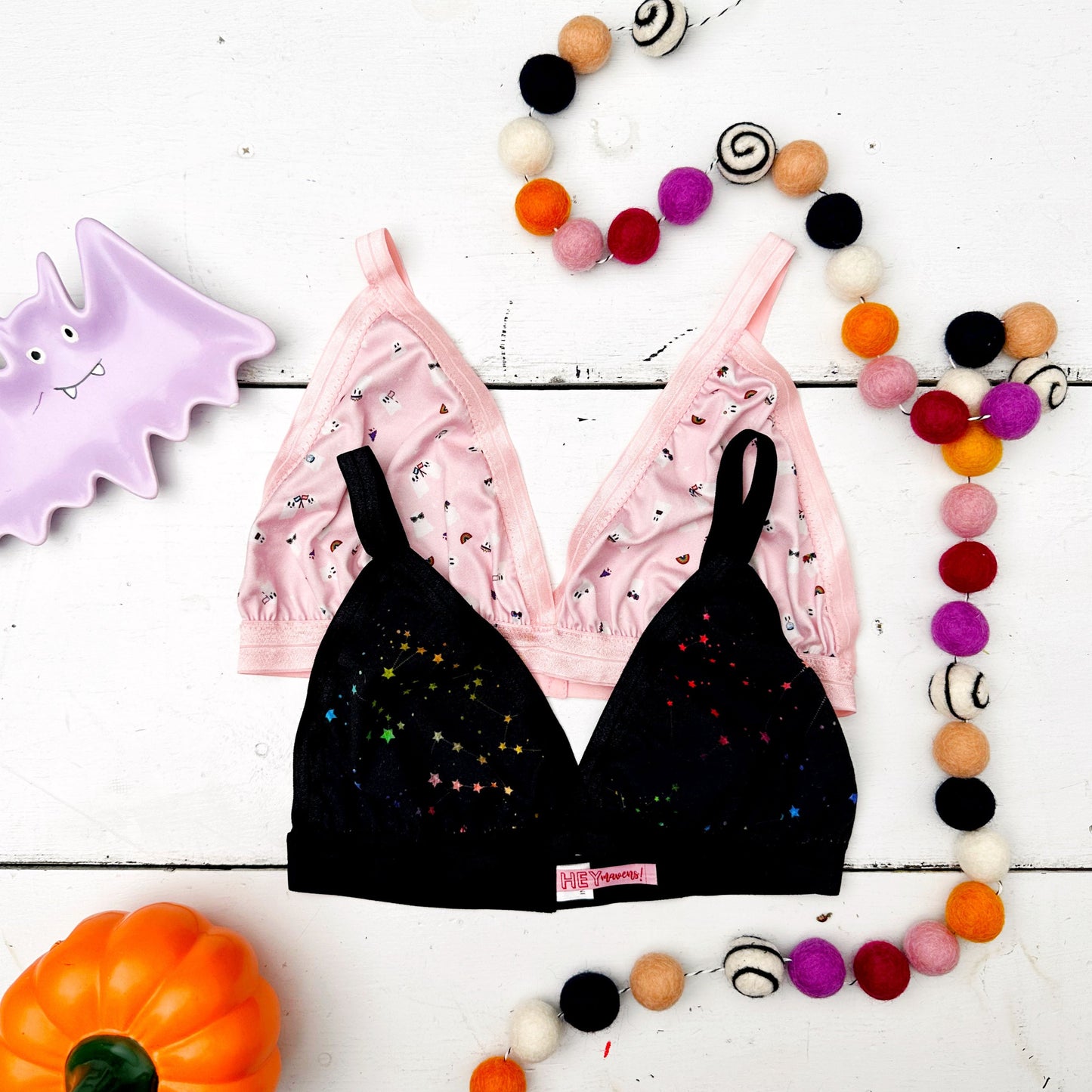 LG-Boo-TQ+ Rainbow Ghost Triangle Bralette