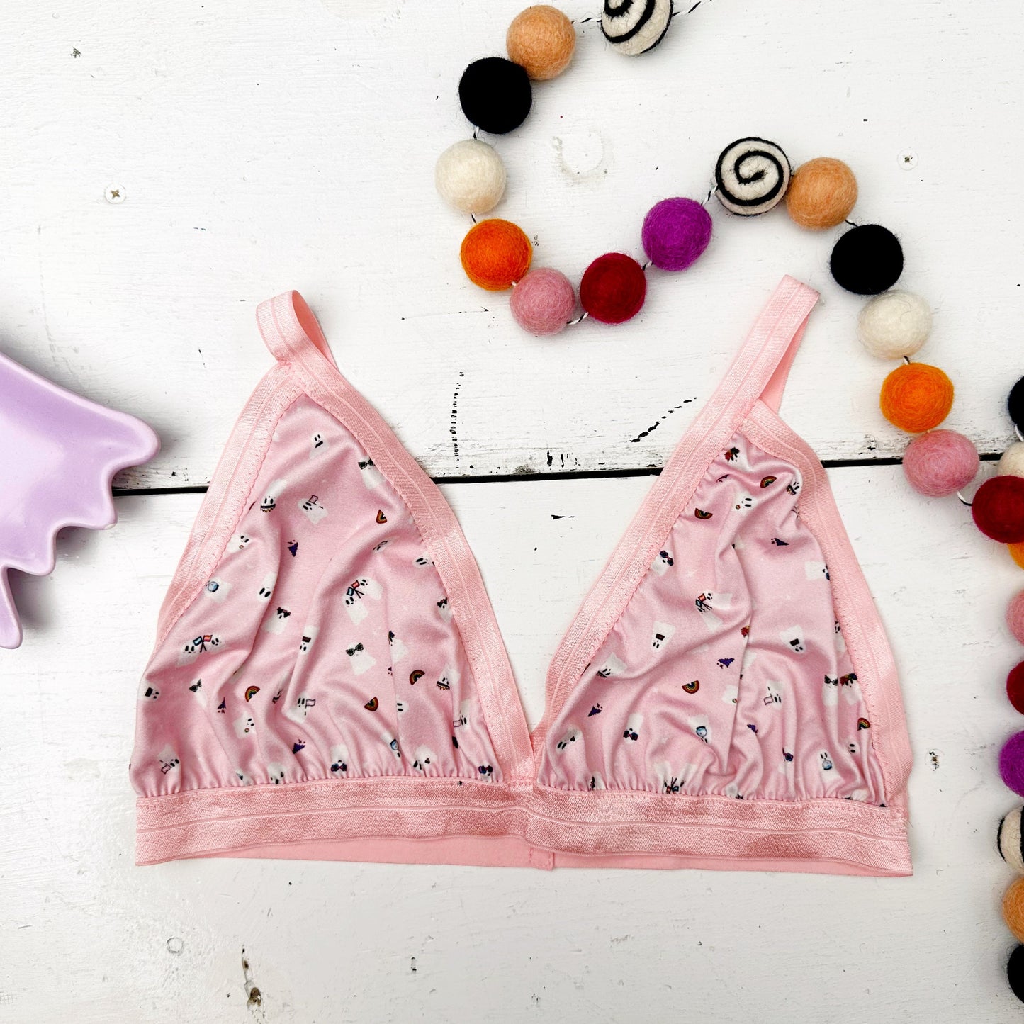 LG-Boo-TQ+ Rainbow Ghost Triangle Bralette