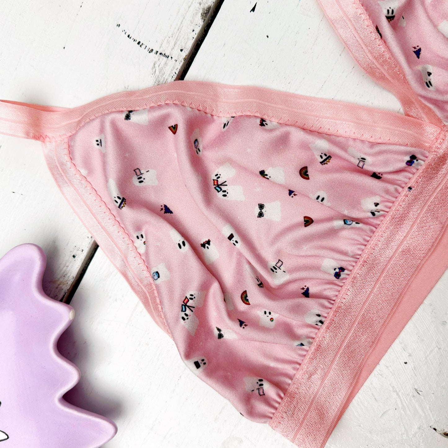 LG-Boo-TQ+ Rainbow Ghost Triangle Bralette