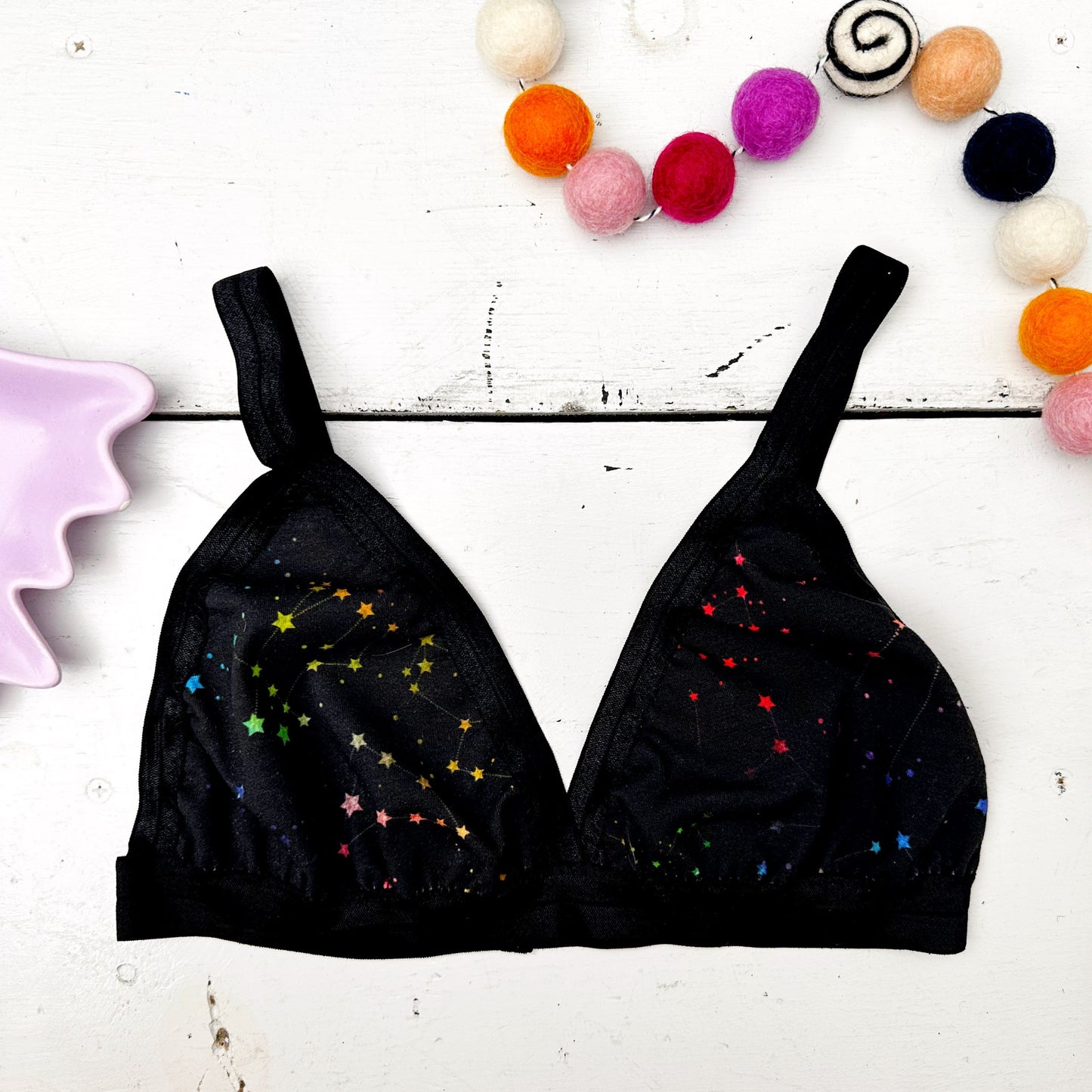 Celestial Rainbow Triangle Bralette