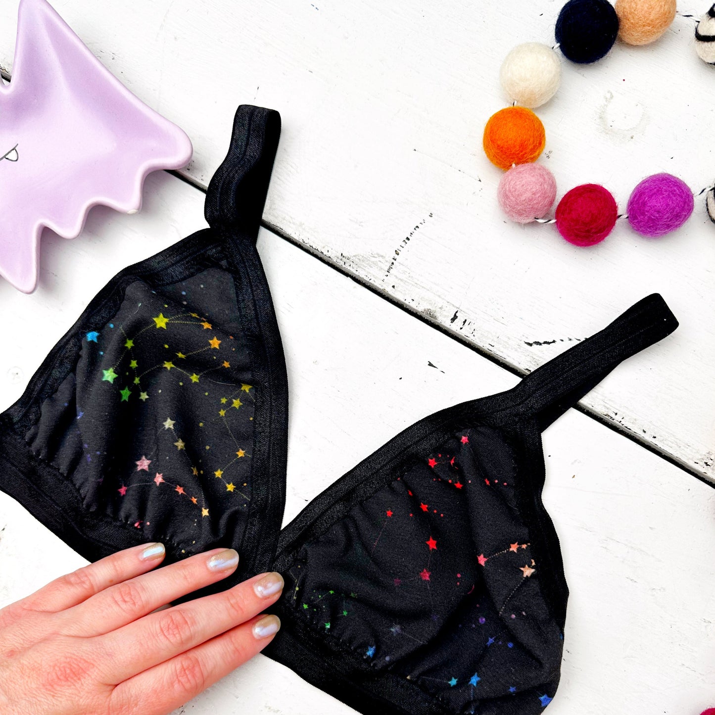 Celestial Rainbow Triangle Bralette