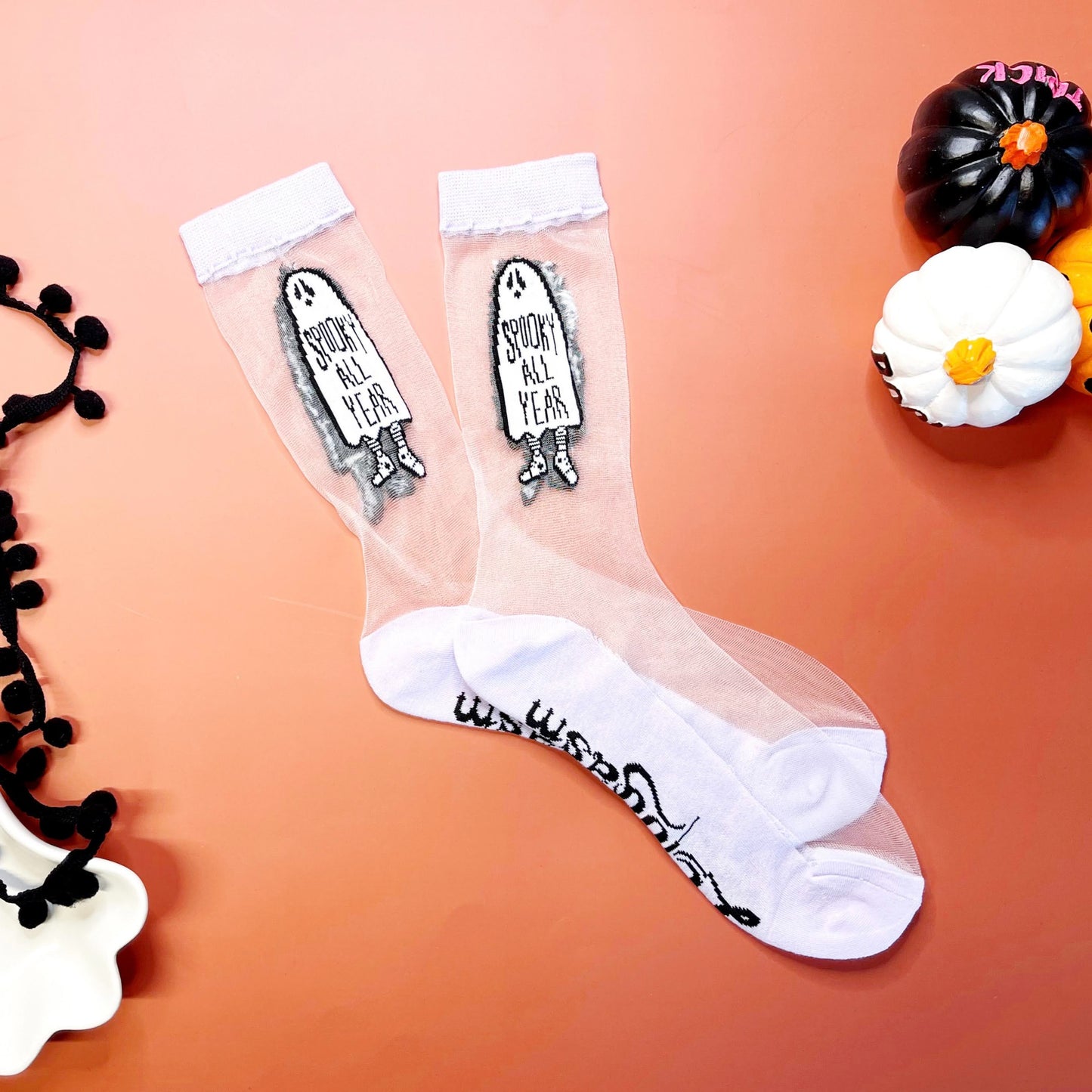 Spooky All Year Ghost Socks