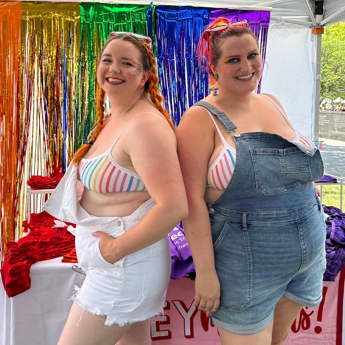 Rainbow Stripe Bandeau Bralette