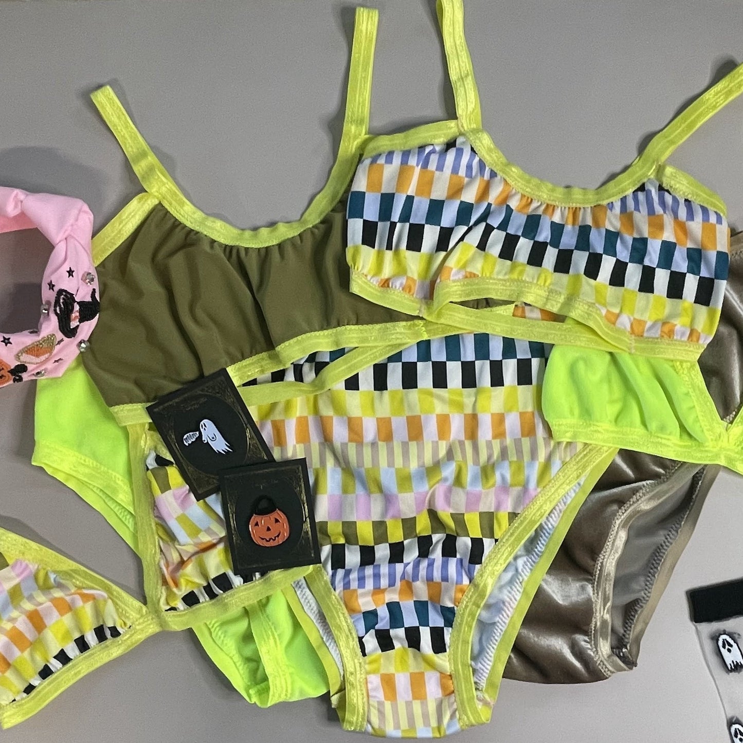 Neon Yellow Velvet High Rise Undies