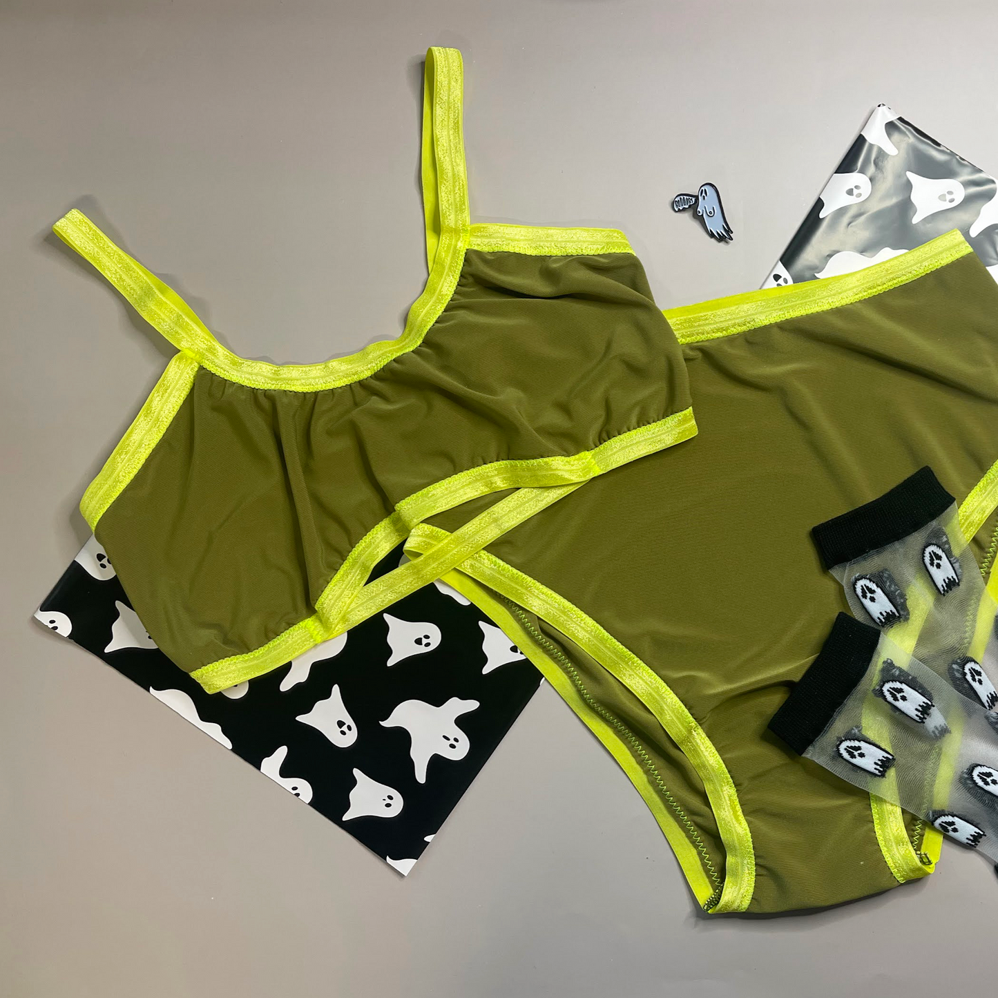 Olive + Citron Solid Bandeau Bralette