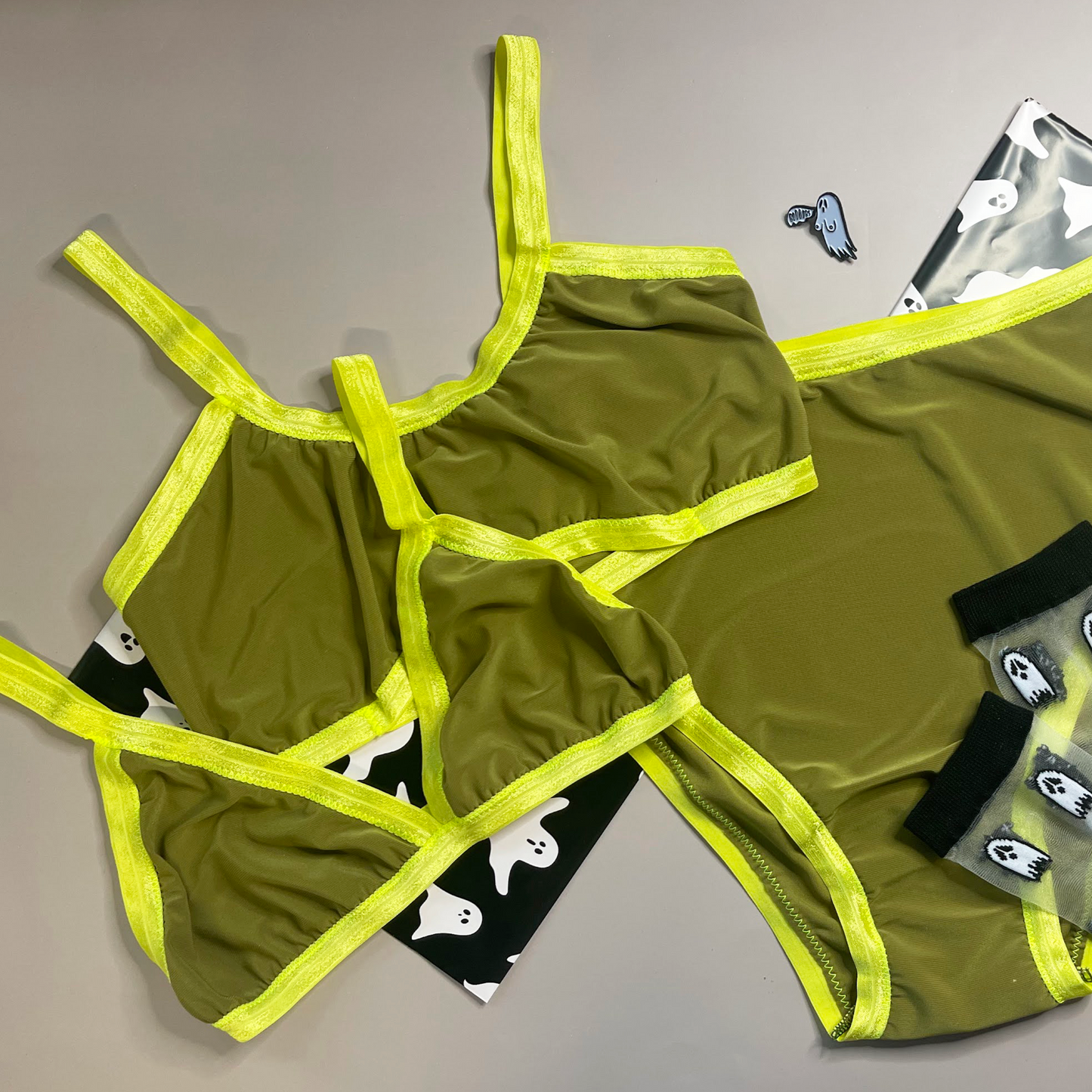 Olive + Citron Solid Triangle Bralette