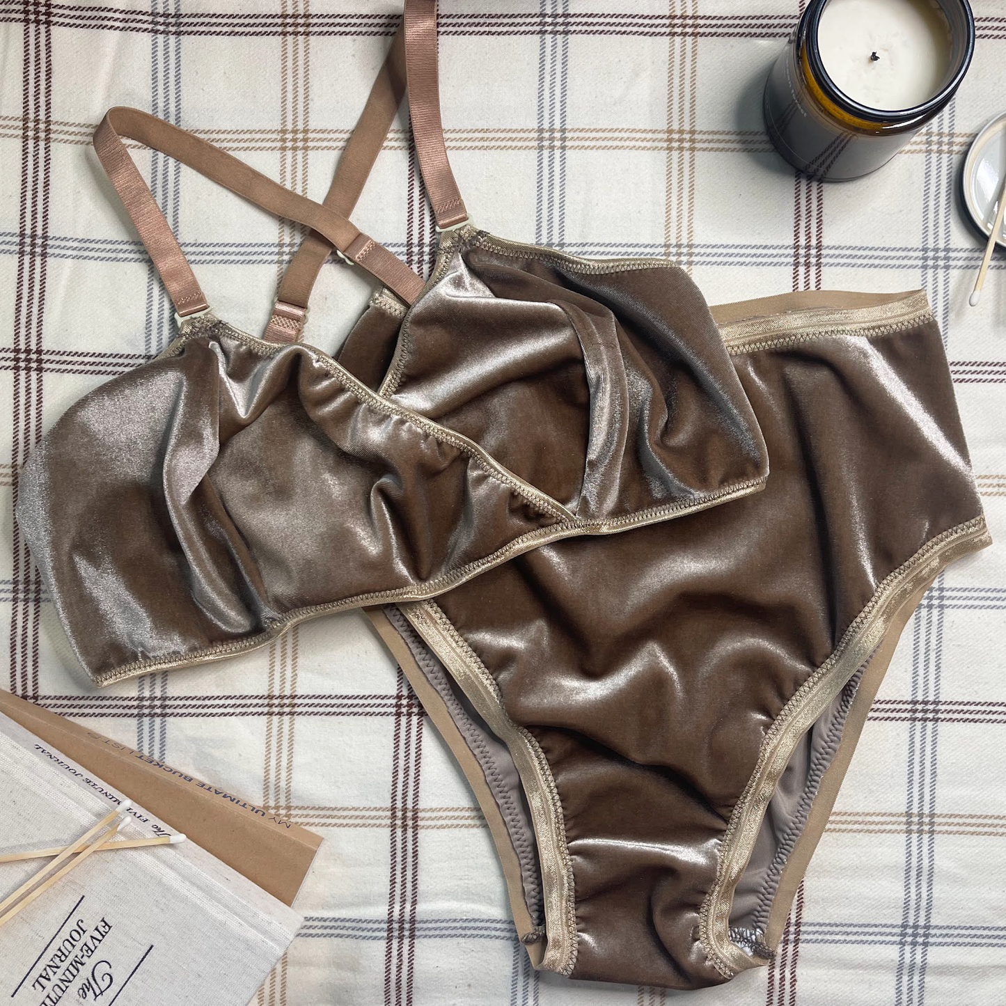 Taupe Velvet High Rise Undies