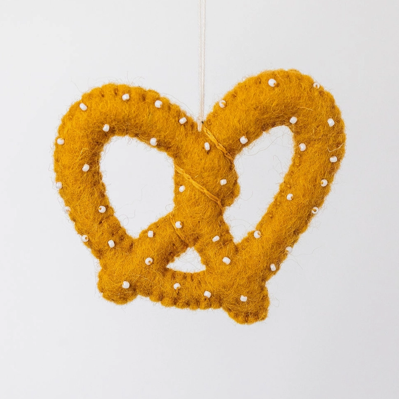 Pretzel Felt Ornament