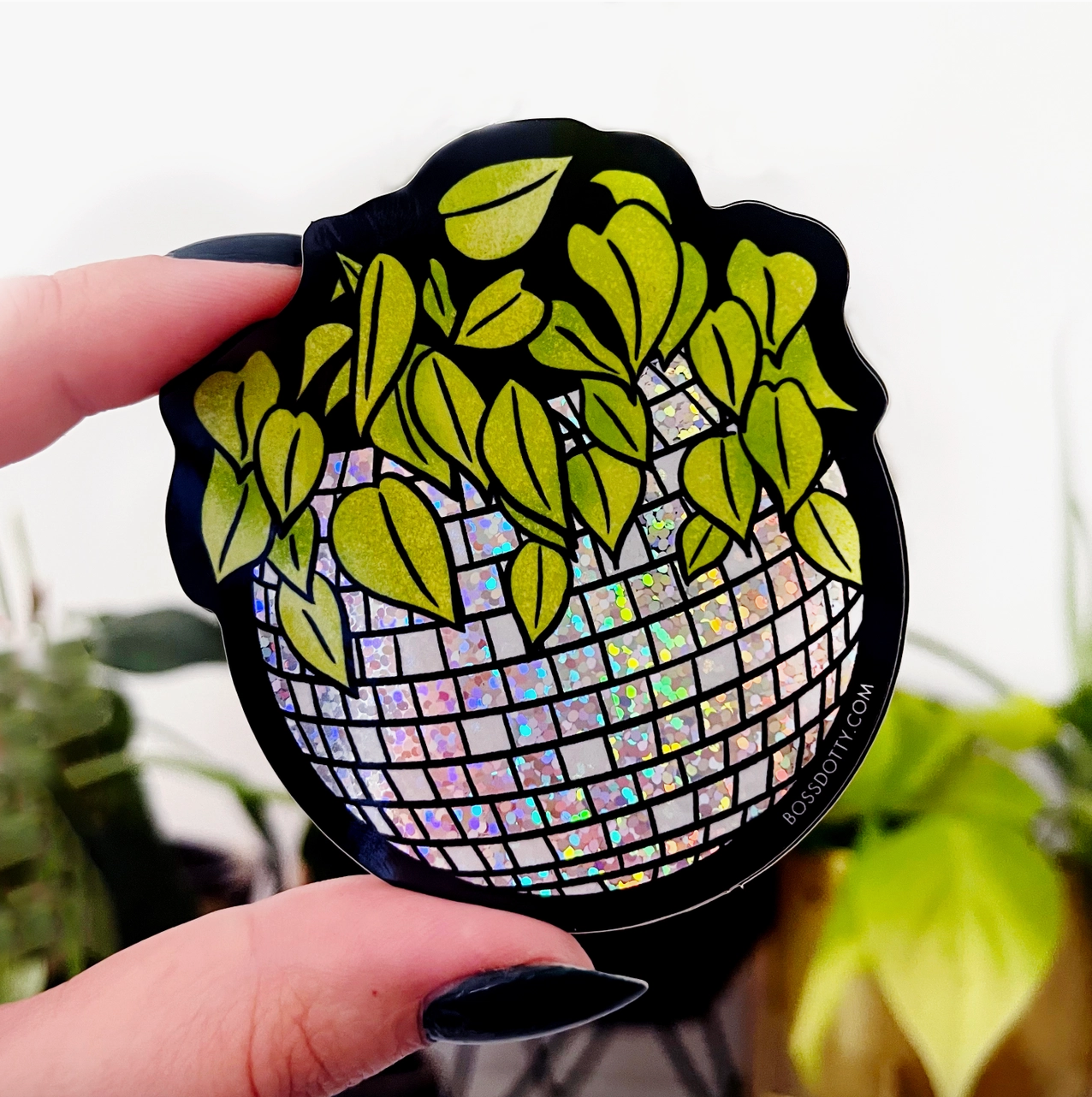 Disco Planter Glitter Sticker