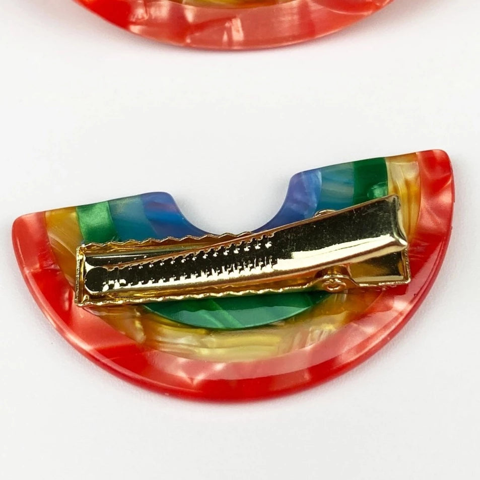 Rainbow Acrylic Hair Clip