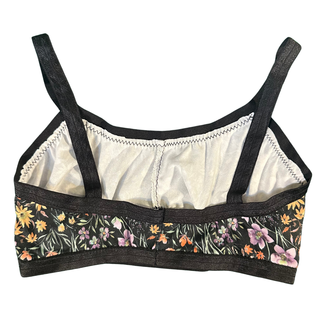 Dark Floral Bandeau Bralette