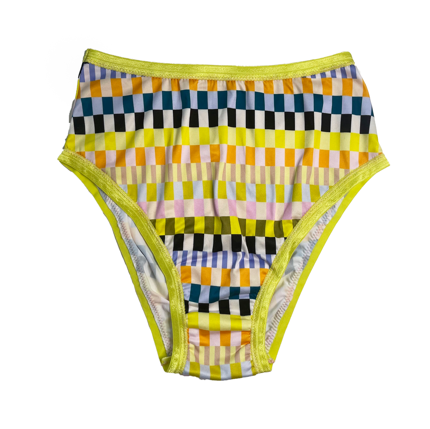 Neon + Neutral Grid High Rise Undies