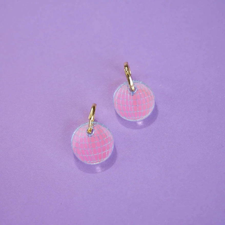Mini Disco Ball Hoops Earring