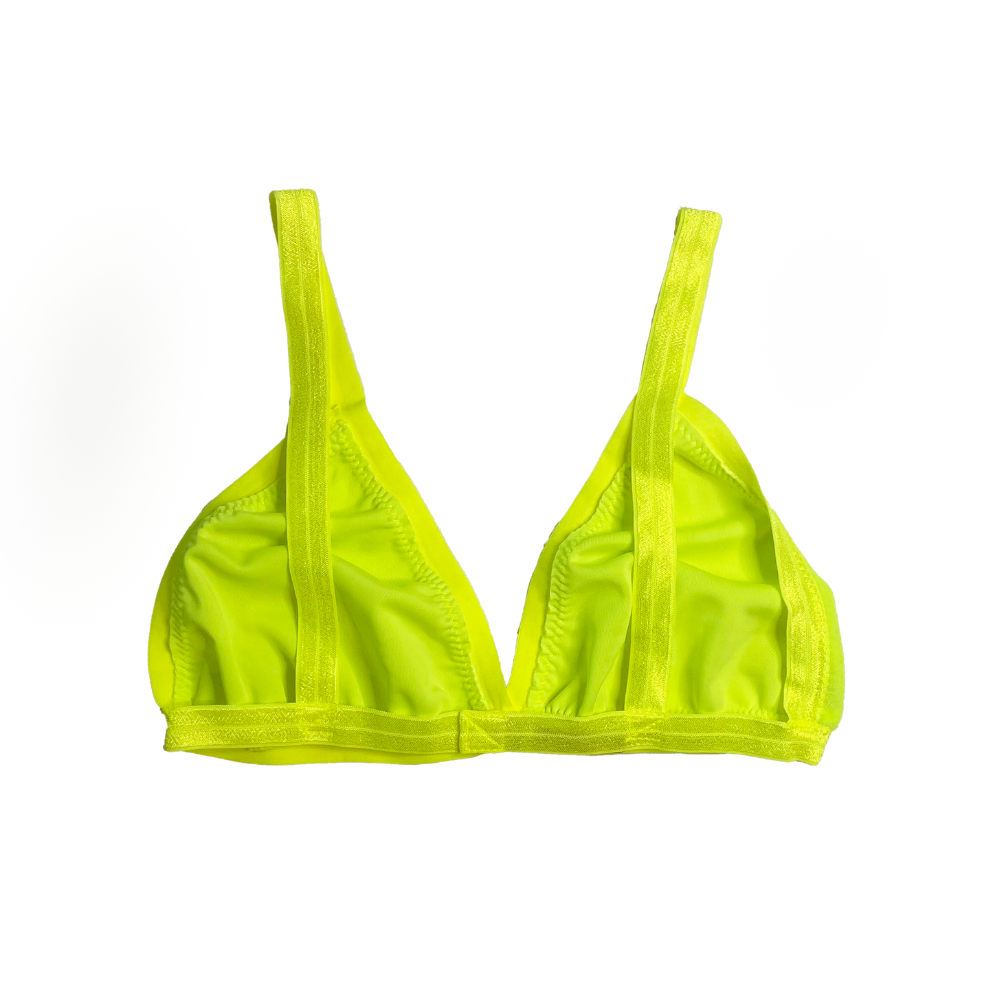 Neon Yellow Velvet Triangle Bralette