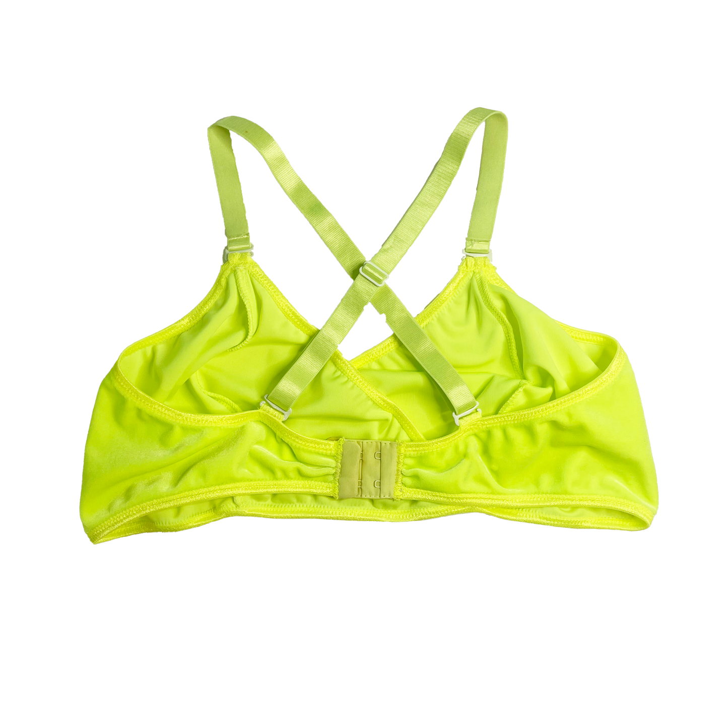 Neon Yellow Velvet Wrap Bralette