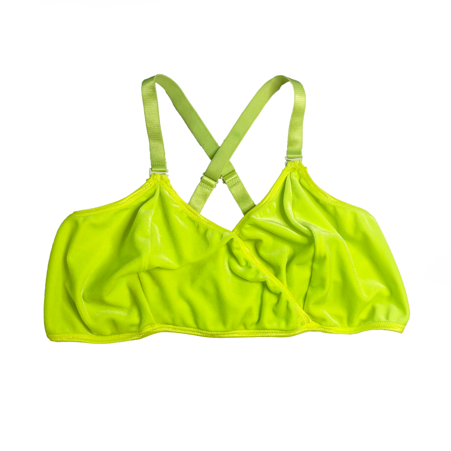 Neon Yellow Velvet Wrap Bralette