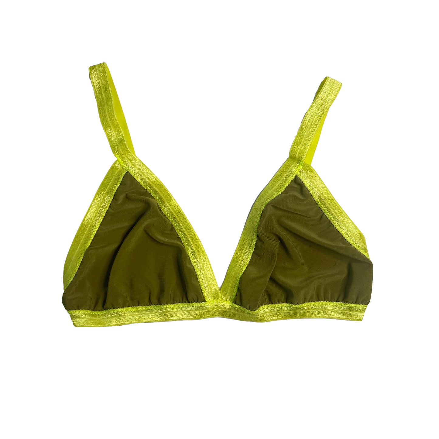 Olive + Citron Solid Triangle Bralette