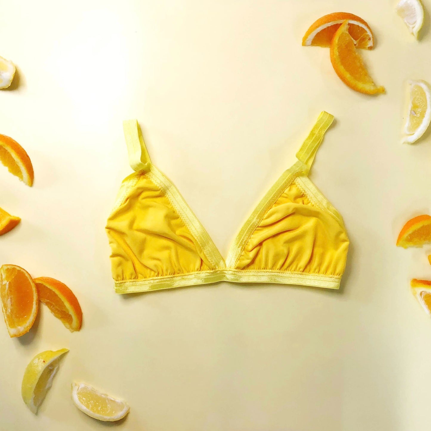 Yellow Solid Triangle Bralette