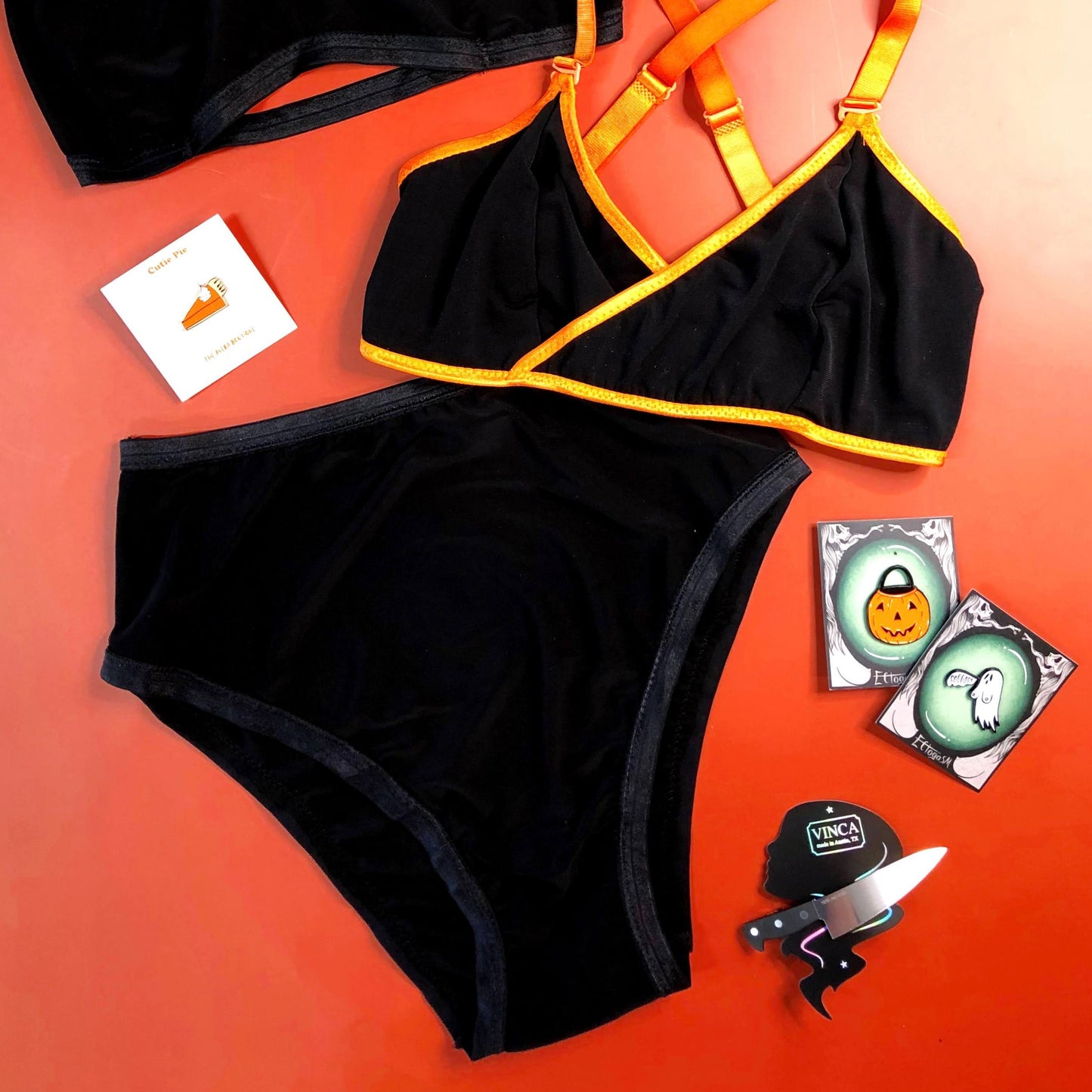 Black Solid High Rise Undies