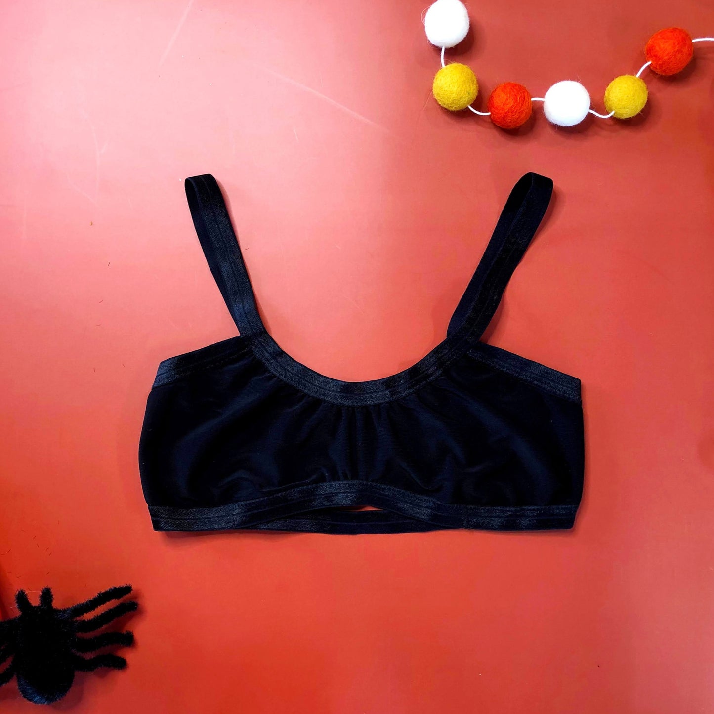 Black Solid Bandeau Bralette