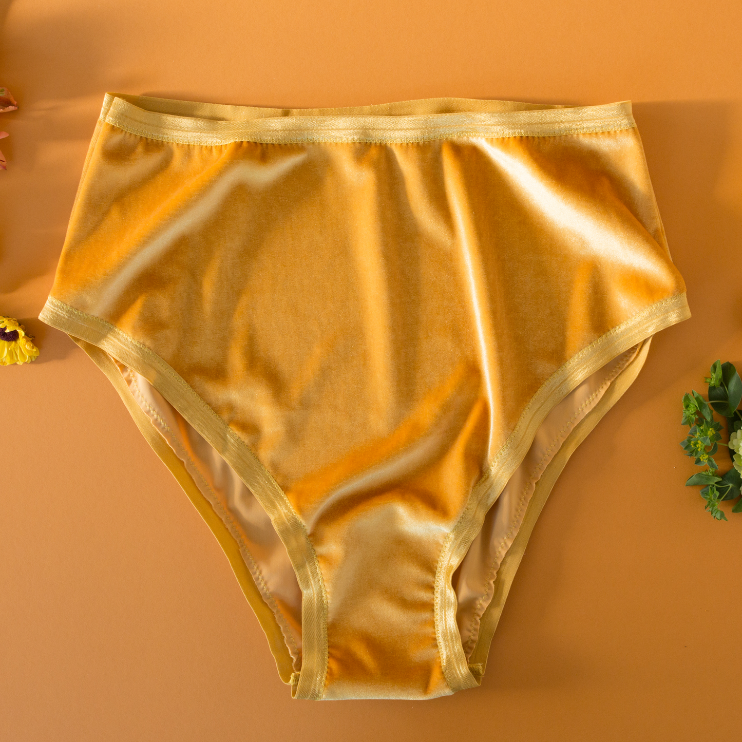 Yellow Velvet High Rise Undies