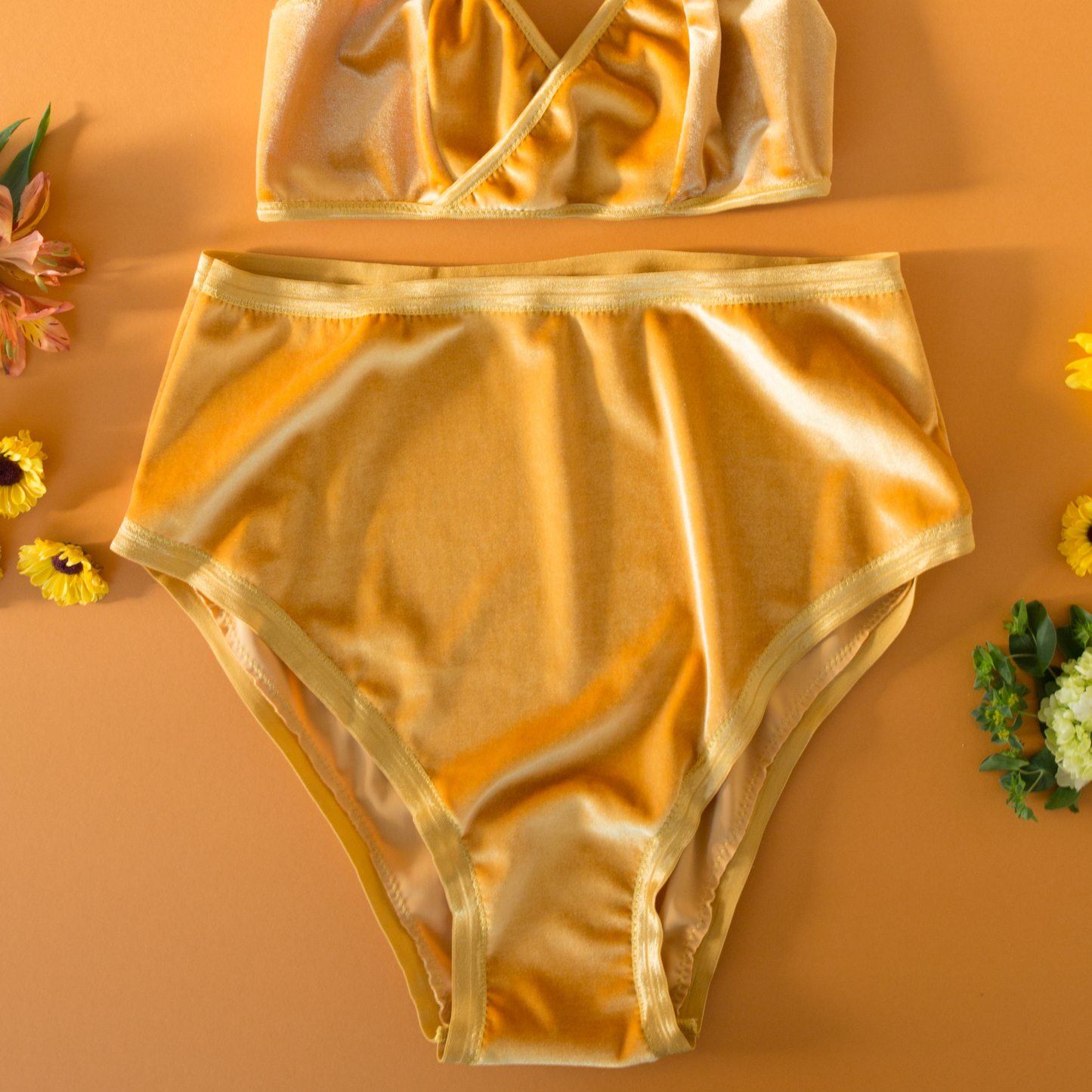 Yellow Velvet High Rise Undies