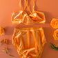 Orange Velvet Wrap Bralette