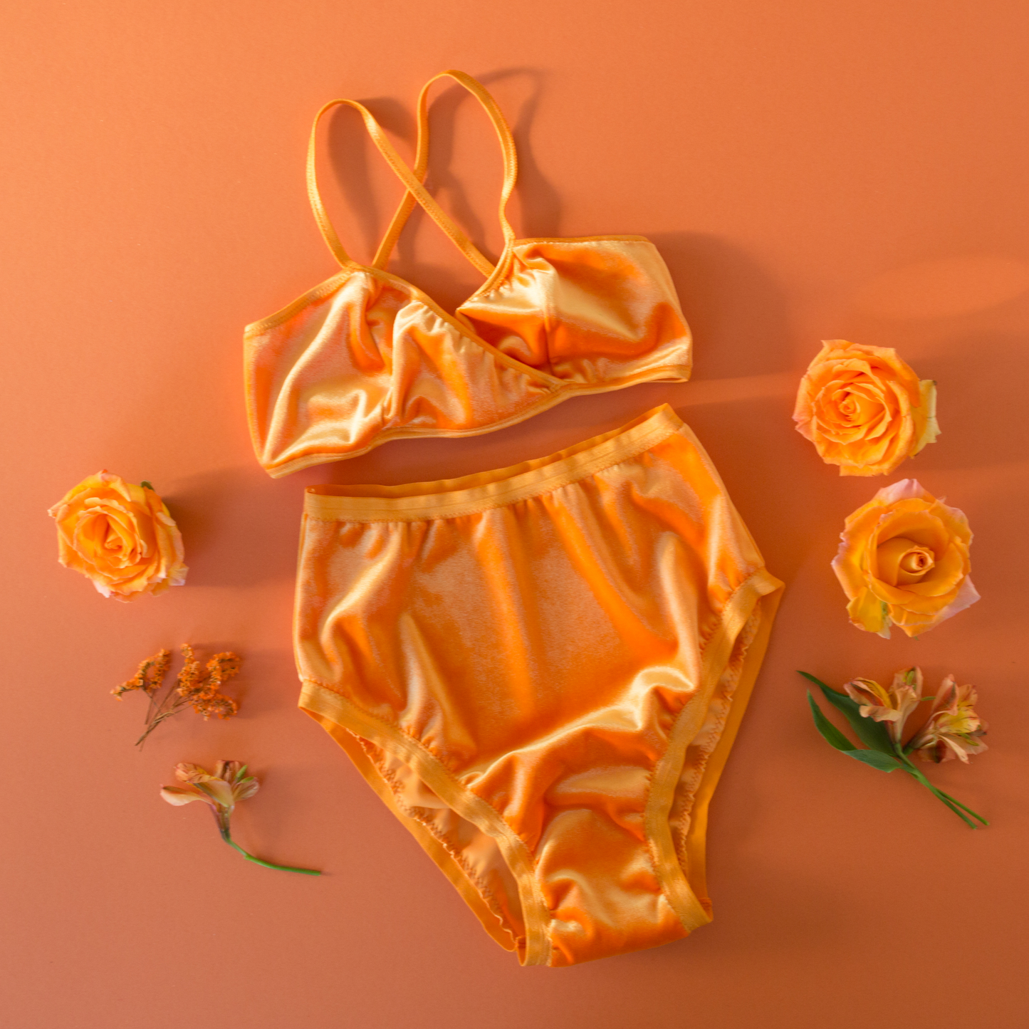 Orange Velvet High Rise Undies
