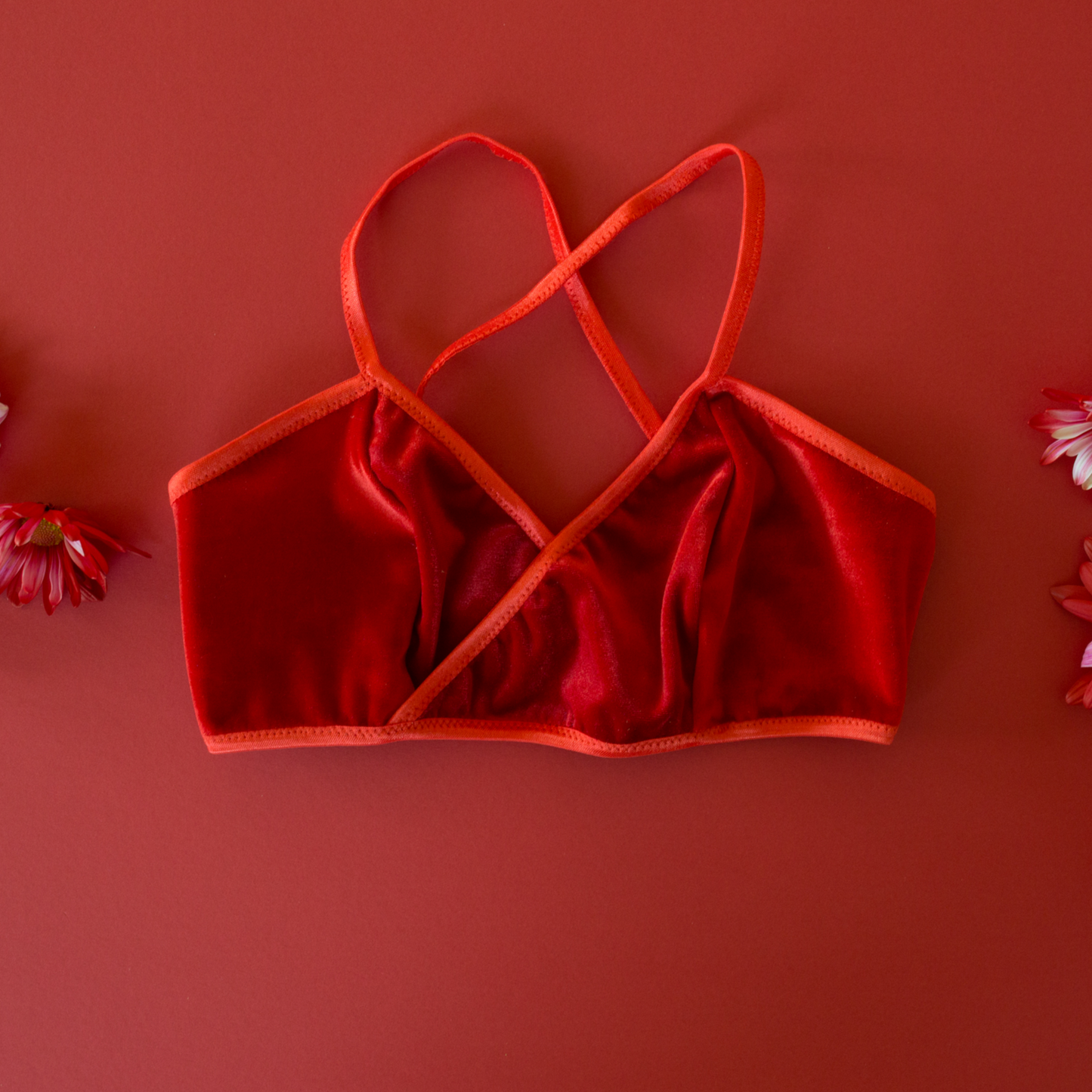 Red Velvet Wrap Bralette