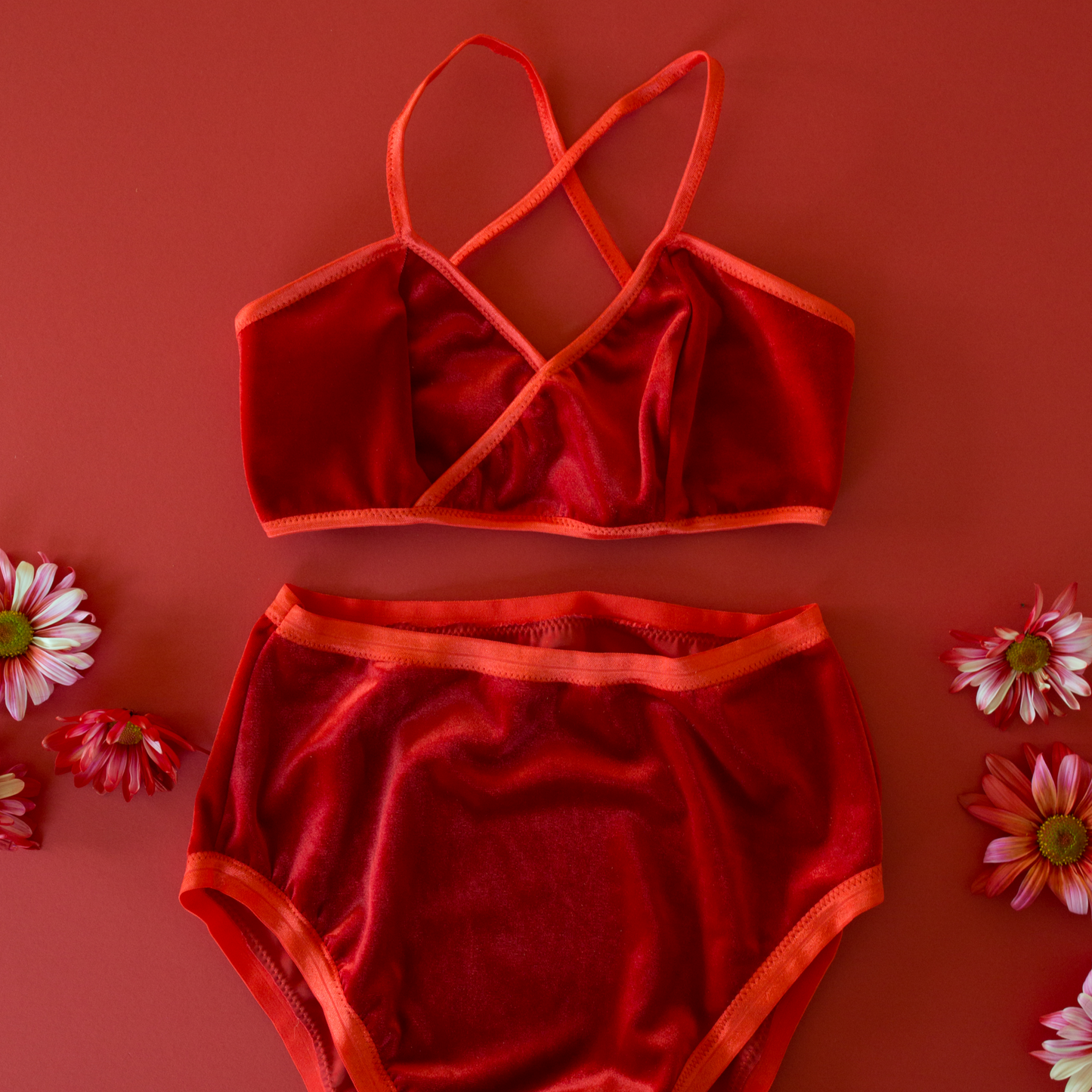 Red Velvet Wrap Bralette