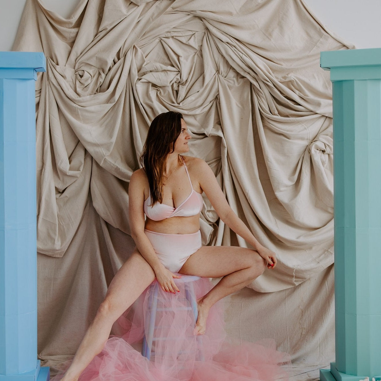 Pink Velvet Wrap Bralette