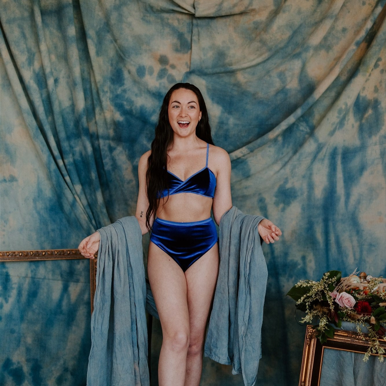 Blue Velvet Wrap Bralette