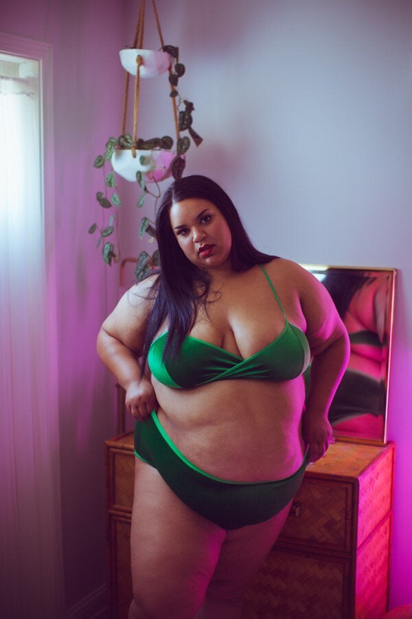 Green Velvet Wrap Bralette
