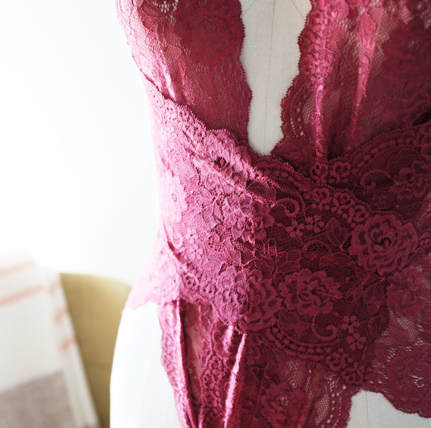 Burgundy Lace Bodysuit