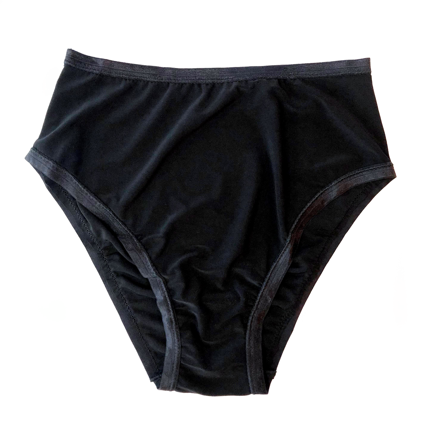 Black Solid High Rise Undies