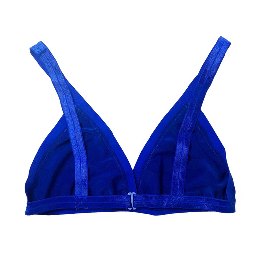 Blue Solid Triangle Bralette