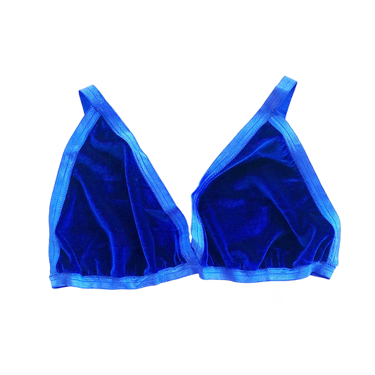 Blue Velvet Triangle Bralette