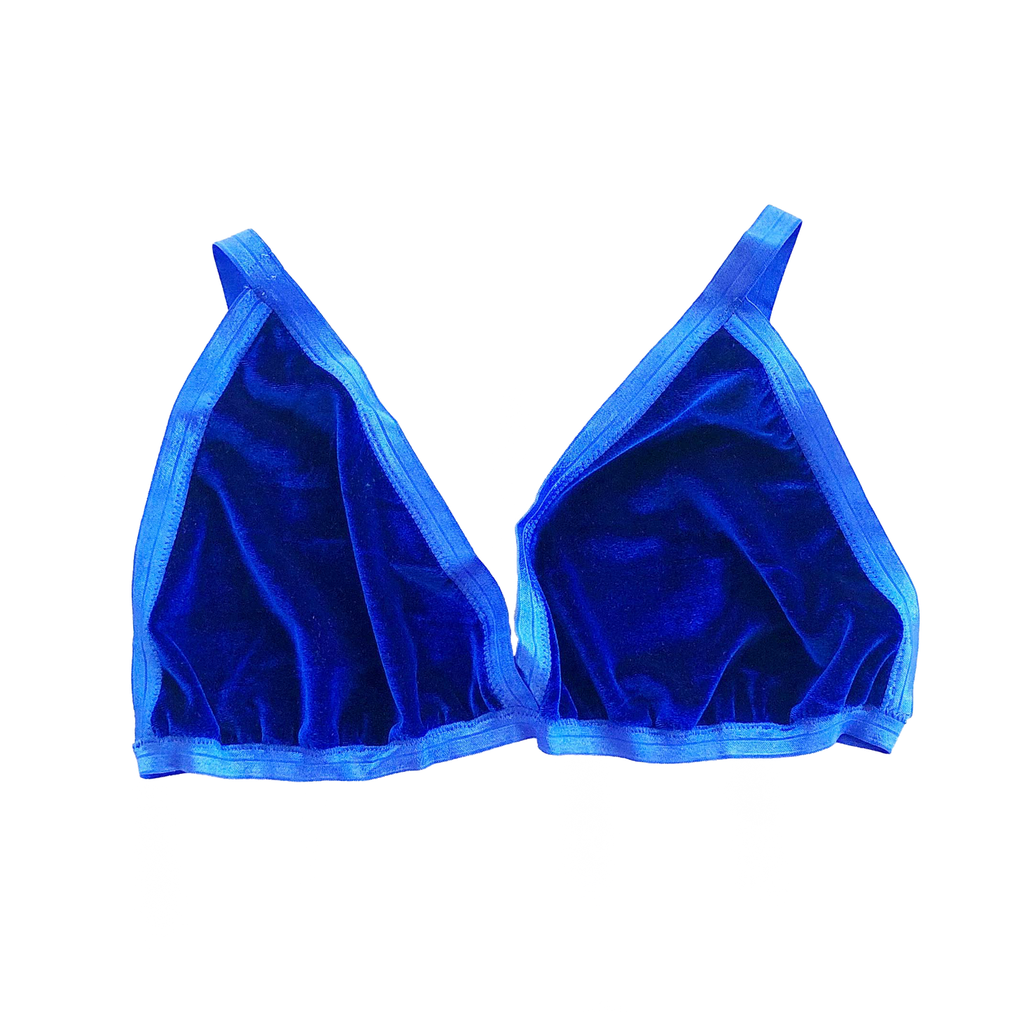 Blue Velvet Triangle Bralette