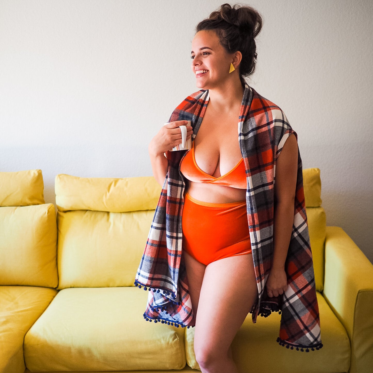 Orange Velvet High Rise Undies