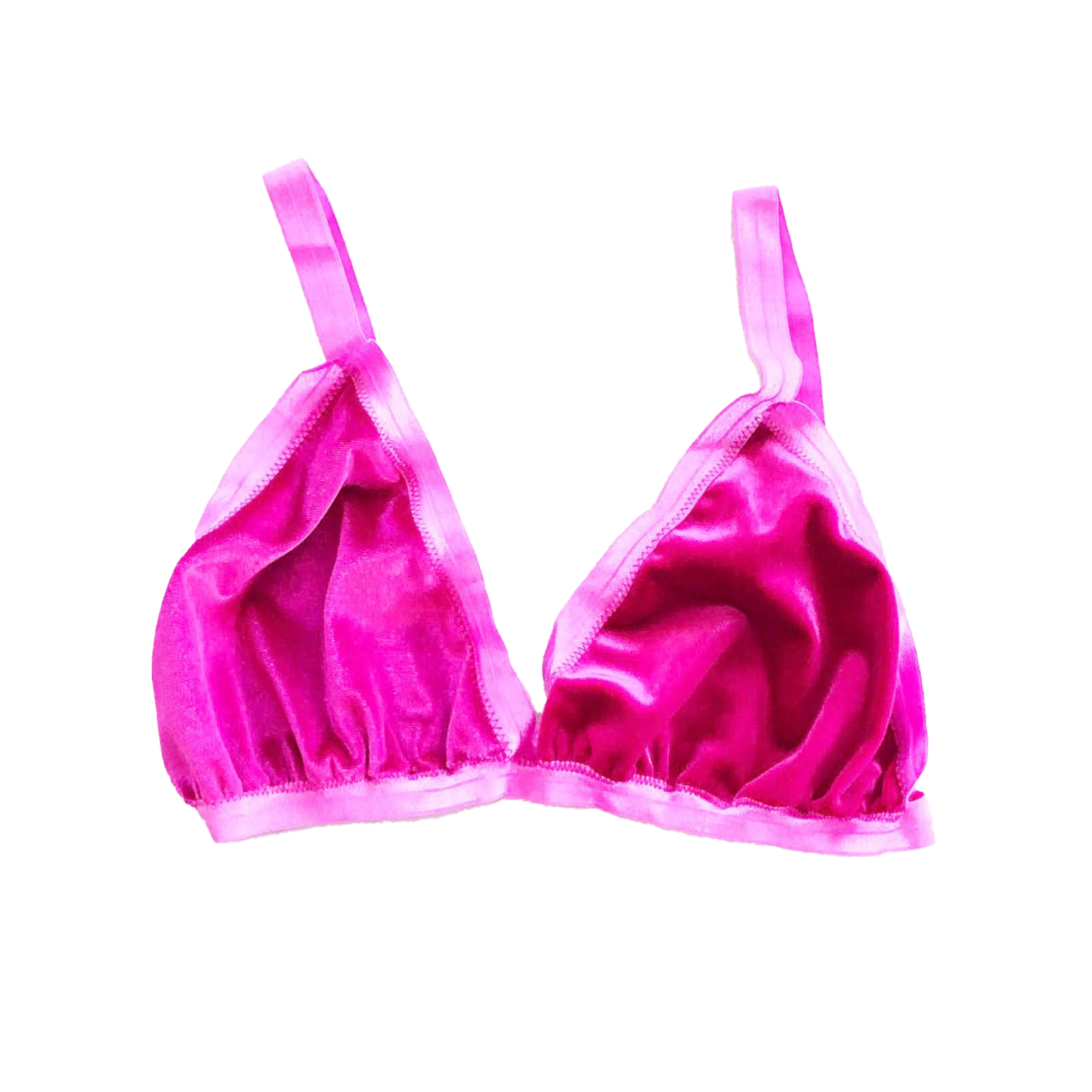 Magenta Velvet Triangle Bralette