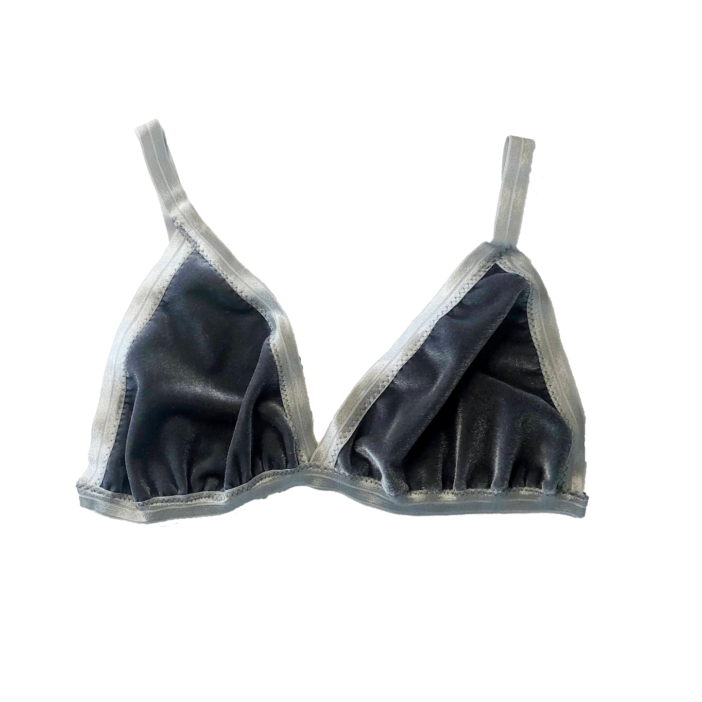 Silver Velvet Triangle Bralette