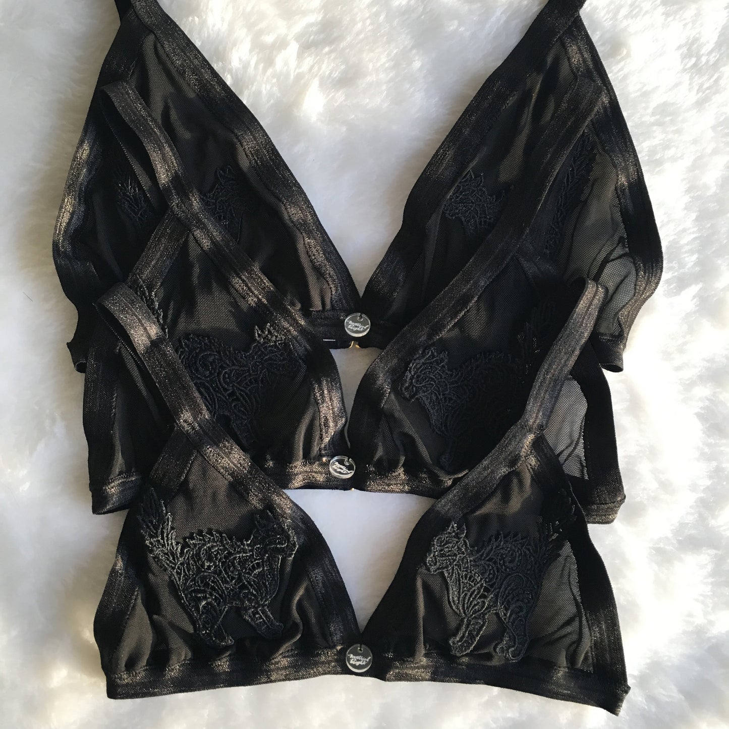 Black Cat Triangle Bralette