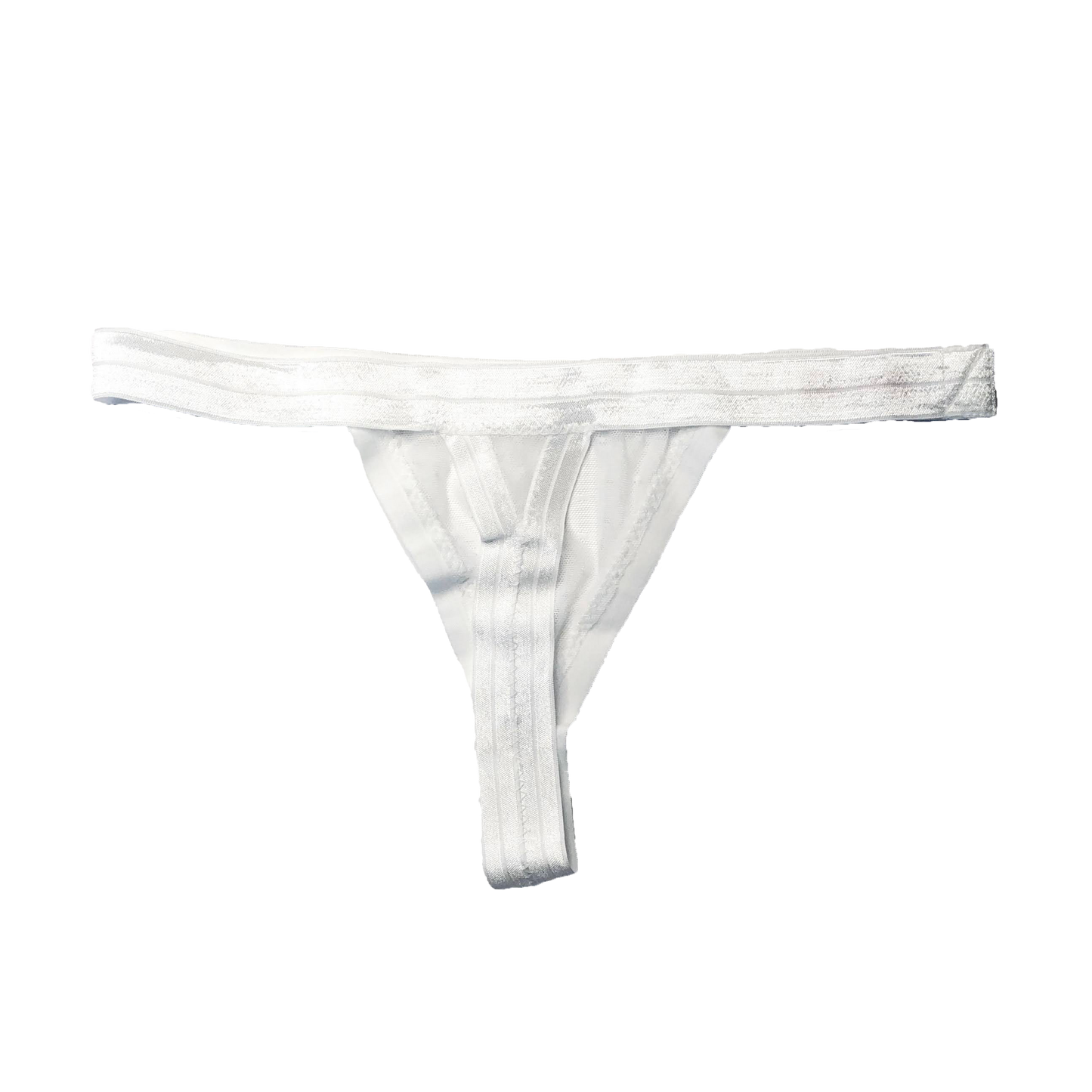 White Swiss Dot Triangle Thong