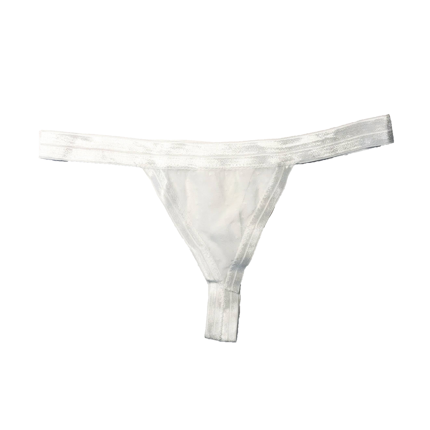 White Swiss Dot Triangle Thong
