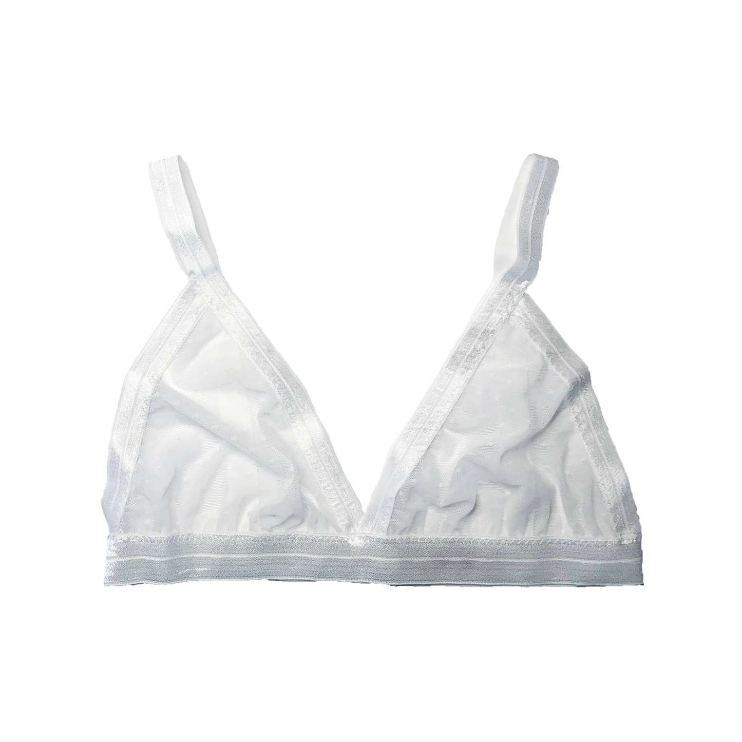 White Swiss Dot Triangle Bralette
