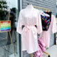 Pink Satin Dressing Robe