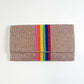 Bright Stripe Beaded Crossbody Clutch